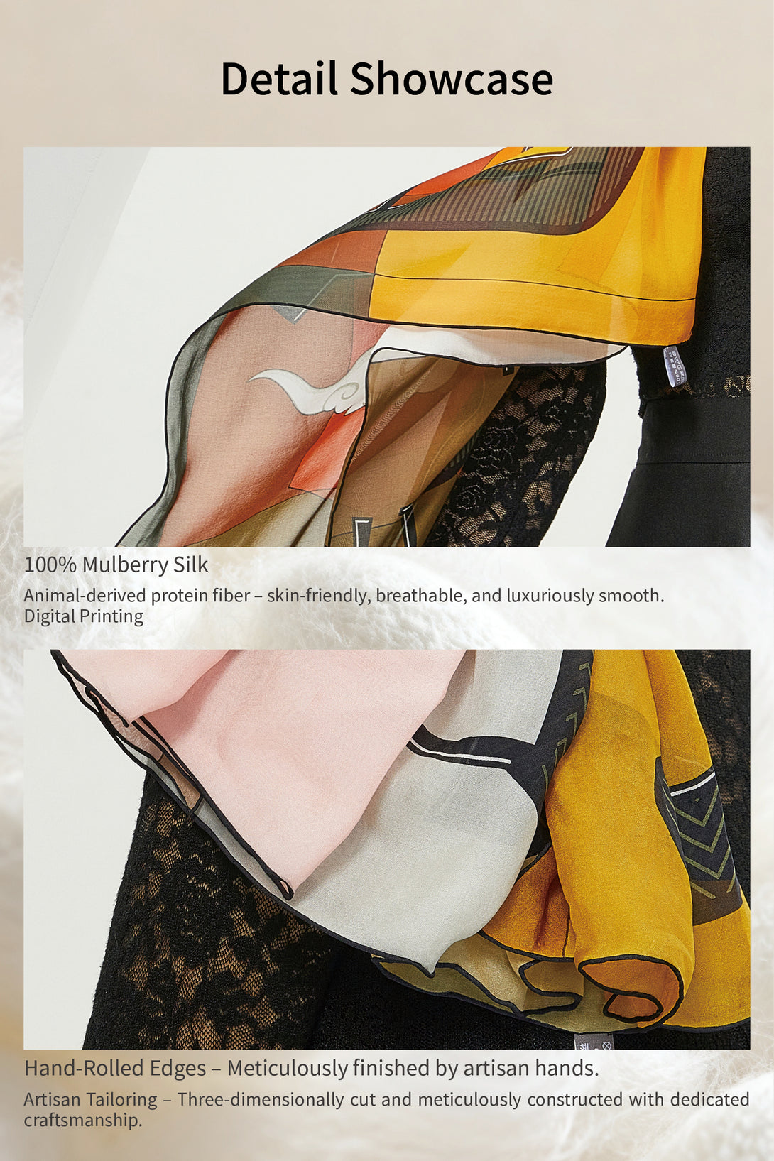 《Wind and light》Original design silk scarf chiffon – yitangsilk